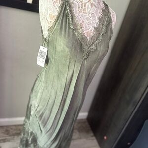 long dress combined with lace on straps